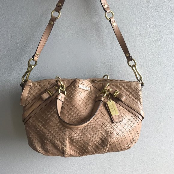 Coach Handbags - Coach Madison Sophia Woven Satchel F22861